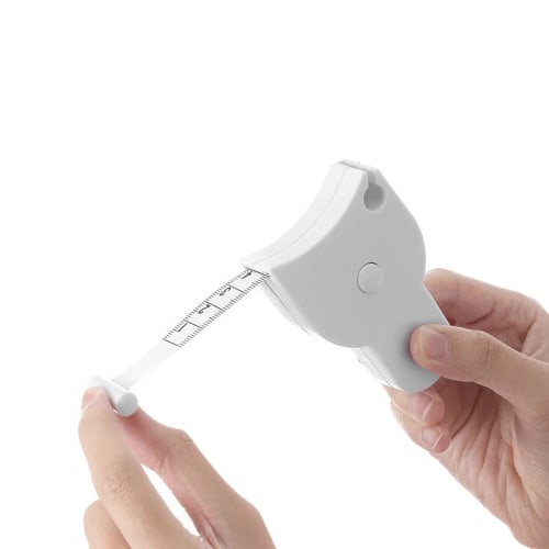 KIMLONTON Body Measurement Tape, White, Push-Button Automatic Rewind, Double-Sided Scale, 1.5M, Set of 2, Easily and Accurately Measure Waist, Chest,