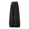 Heren Katoenen Casual Broek Losse Rechte Pijp Dubbele Plooizakken