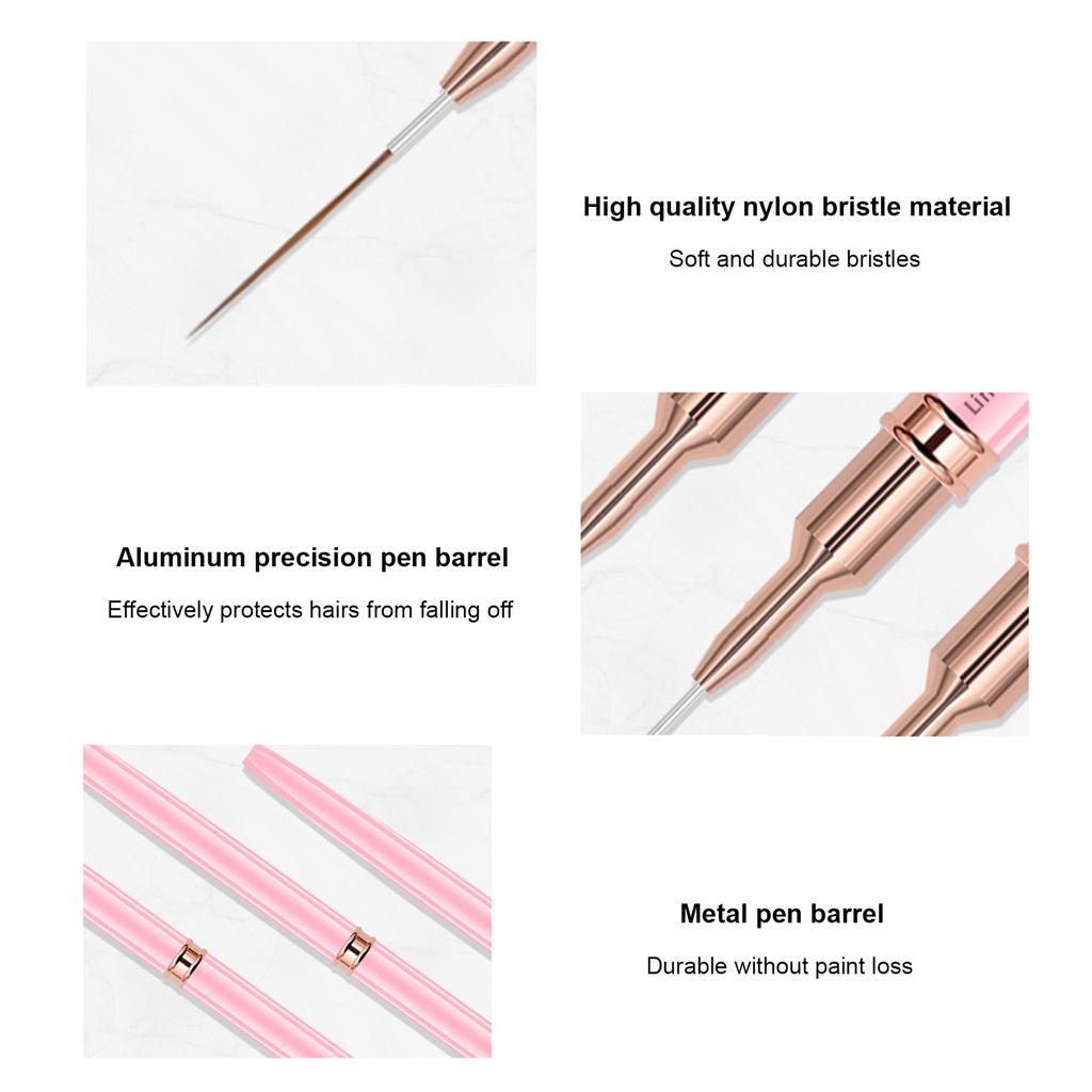 5pcs Nail Brush Set, Acrylic Nail Tool, Fine Hair Nail Pens for Drawing Lines with Dry Detail, Small Details and Nail Art