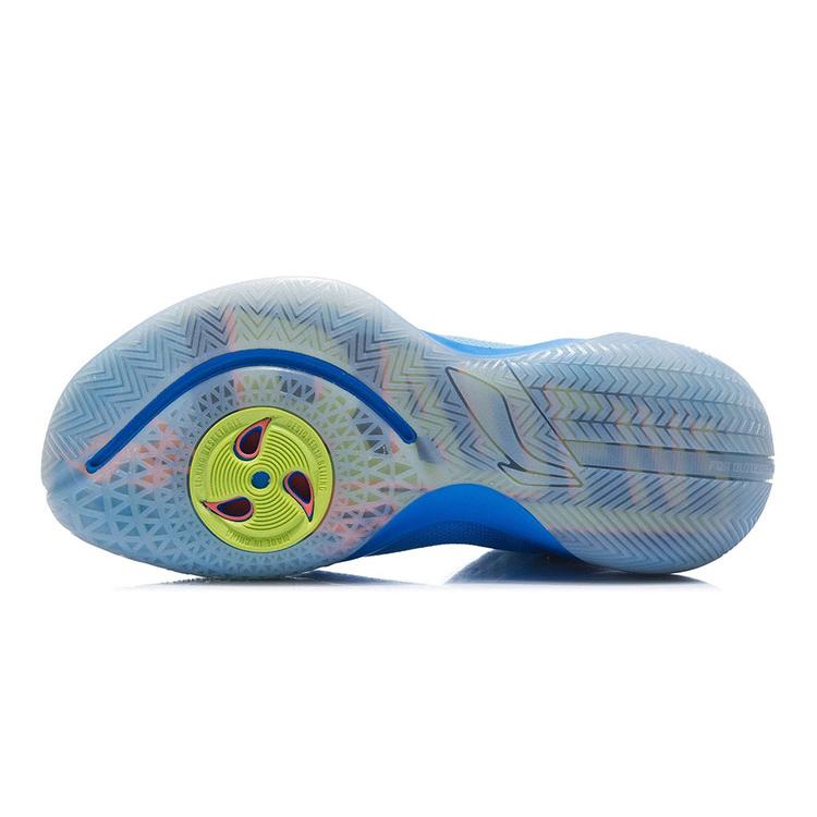 New LiNing Sprint SE Cushioning Anti Slip Wear Resistant Coverage Support Rebound Mid Top Basketball Shoes Men's Blue ABPR061-1