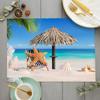 Beach Starfish Placemat Summer Vibe Vacation Kitchen Decor Linen Dining Table Coaster Pad Bowl Coffee Cup Mats Tablecloth