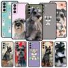 Cartoon Schnauzer Dog Phone Case For Samsung Galaxy S24 S23 S22 S20 Ultra S21 FE 5G S10 S9 Plus S10E S8 Soft Silicone Cover