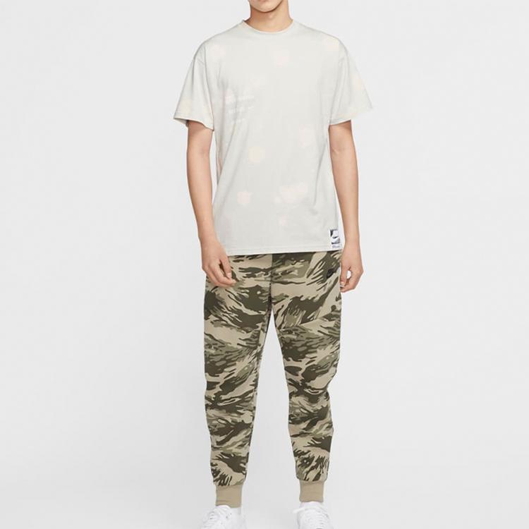 Nike Sportswear Splash Ink Print Crew Neck T-Shirt Men Tops Light-Bone CW0381-072