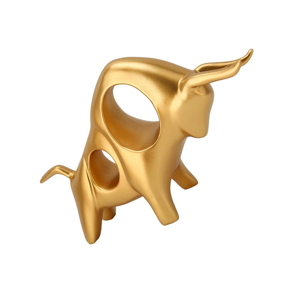 Exquisite Abstract Bull Sculpture Resin Golden Fighting Bull Sculpture Ox Statue Ornament