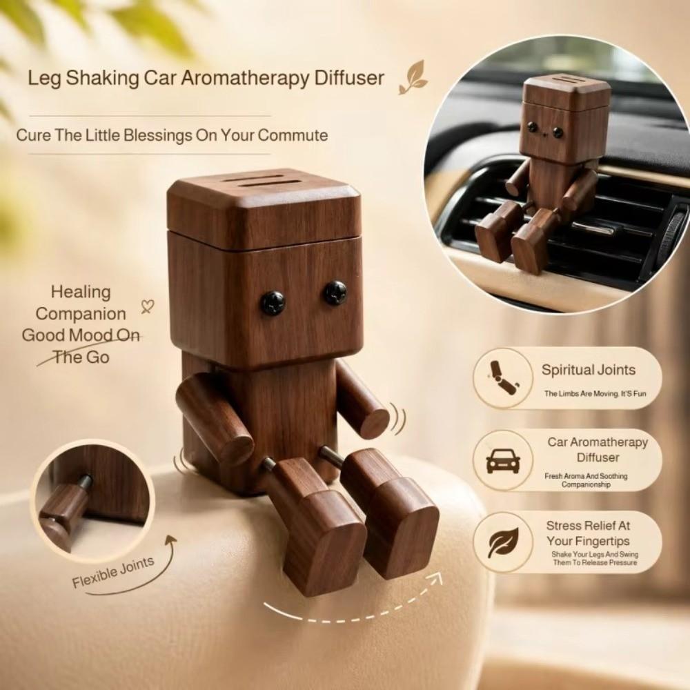 Creative Mini Wooden Man Perfume Holder Ornament Car Aromatherapy Diffuser Home Decoration