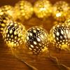 Metal Ball Light for Decoration - 3.8 Meter, Moroccan Ball Light, Led Light for Home Decoration, String Light for Decoration