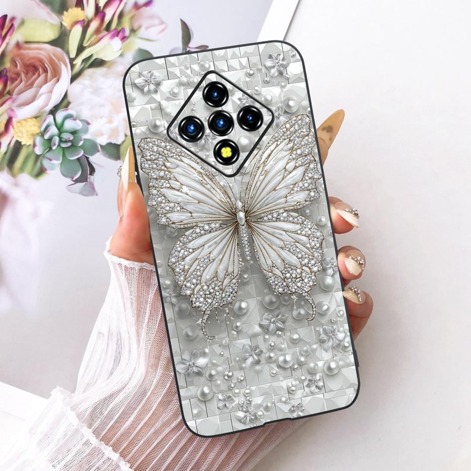 For Infinix Zero 8 Case X687 Stylish Flowers Butterfly Painted Cover Soft Slim Phone Case For Infinix Zero 8i Zero8 i X687B Bags