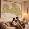 Latvia-Latvia Map-Administrative Map Decorative Picture for Travel,Educational Tool,Photo Shoot Background