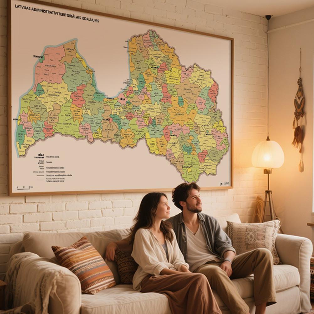 Latvia-Latvia Map-Administrative Map Decorative Picture for Travel,Educational Tool,Photo Shoot Background