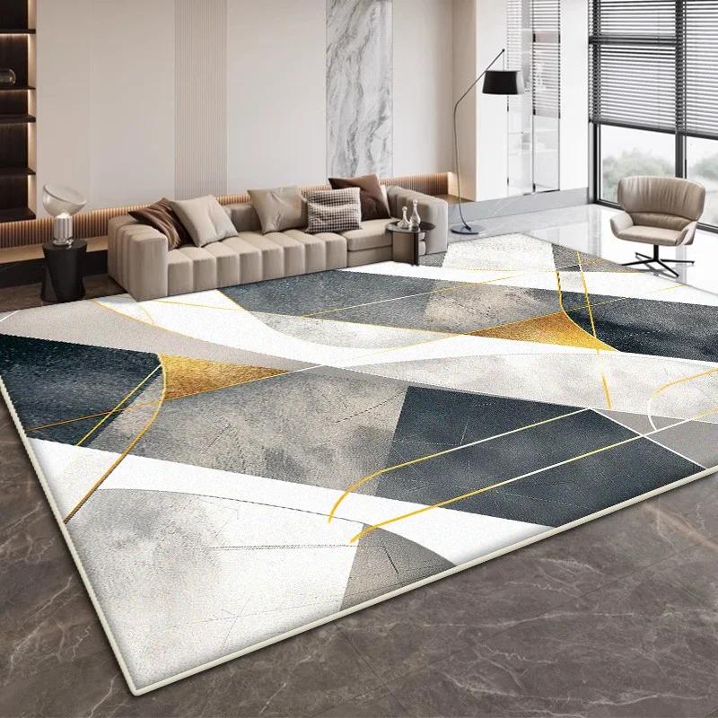 Moderní geometrický designový obývací pokojový koberec Jednoduchá dekorace Ložnice Protiskluzové Velké koberce Kancelář Kávové stolky Měkká podložka Pratelný