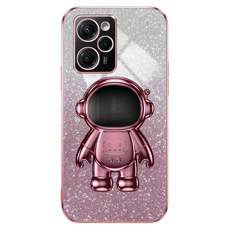 For Xiaomi Redmi Note 12 Pro Speed 5G/Poco X5 Pro 5G Case PC+TPU Electroplating Astronaut Kickstand Cover