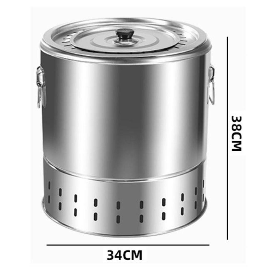BBQ Grill Bucket Uniform Heat Smokeless for Grilling Backpacking Camping