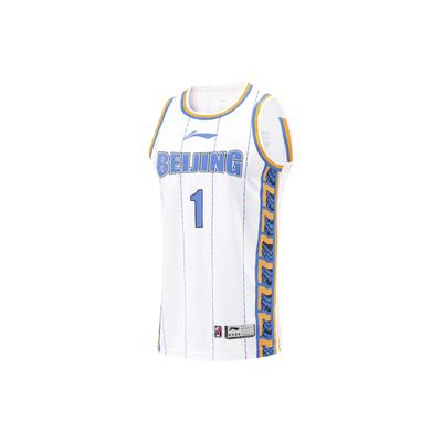 Li Ning Cba Series Επαγγελματική Μπασκετική Φανέλα Μπάσκετ Γρήγορης Ξήρανσης με Ψηφιακή Ριγέ Εκτύπωση Σεζόν 23-24 Έκδοση Ομάδας Πεκίνου Ανδρικές φανέλες AAYTA79-1
