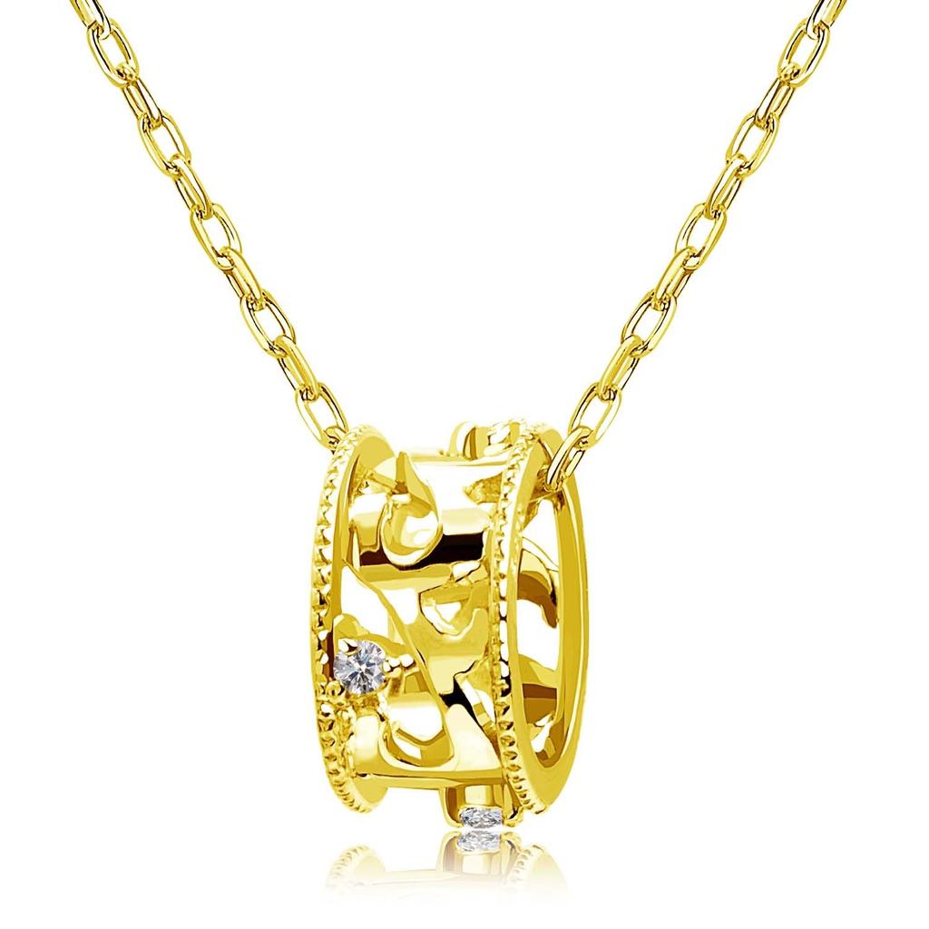 Lala Christie 18K Arabesque Necklace, 0.02ct Diamond, Gold, Ring, lp56-0002-yg
