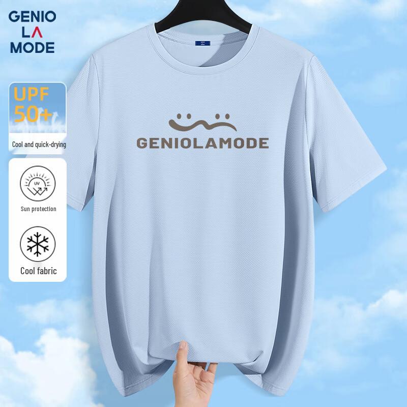 GENIOLAMODE Men s UPF50+ Ice Silk Quick Dry Short Sleeve T-Shirt XL