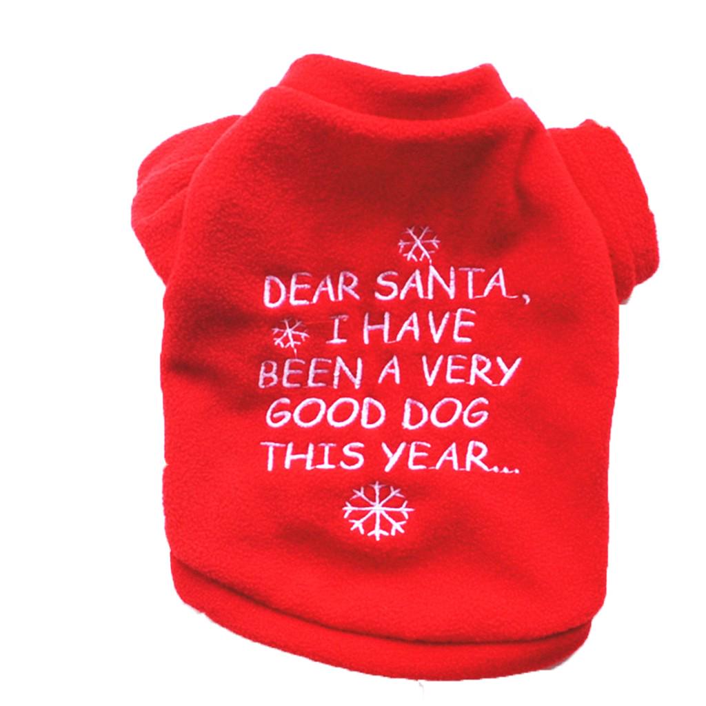 Pet Dog Winter Christmas Print Plush Clothes Pet Dog Long Sleeve Top