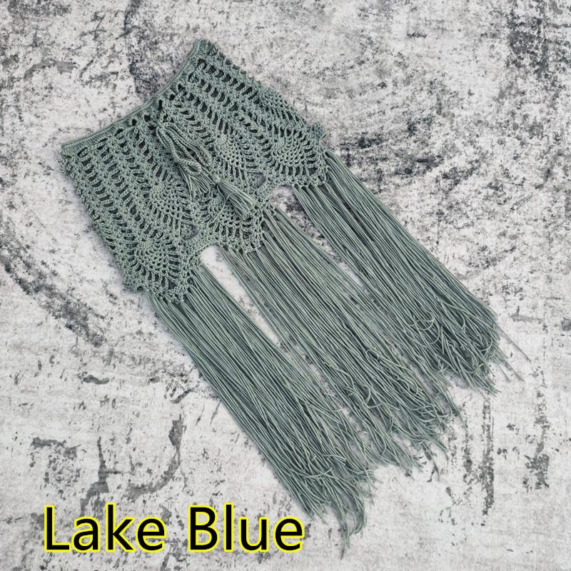 

Вязаная крючком пляжная юбка с кисточками ручной работы, накидка для бикини Small озеро зеленый