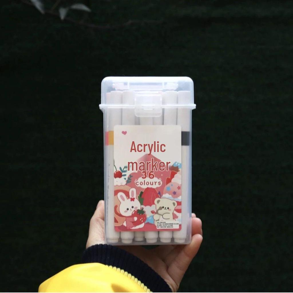 Acrylic Marker - Washable, Non-Bleed, Quick-Drying, Layerable, Waterproof Pen for Art & School.