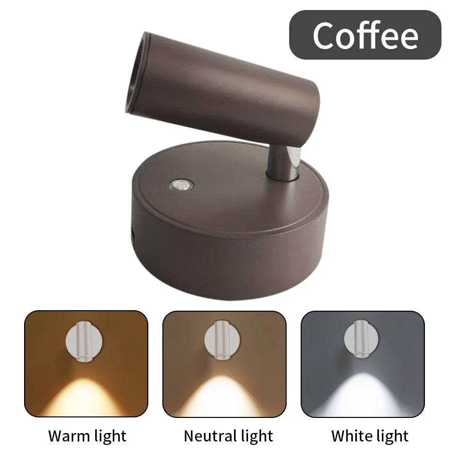 LED Light Magnetic Rechargeable Wall light Spotlight Wireless No Punch Reading Light With Touch Switch Dimmable Bedside Lamp