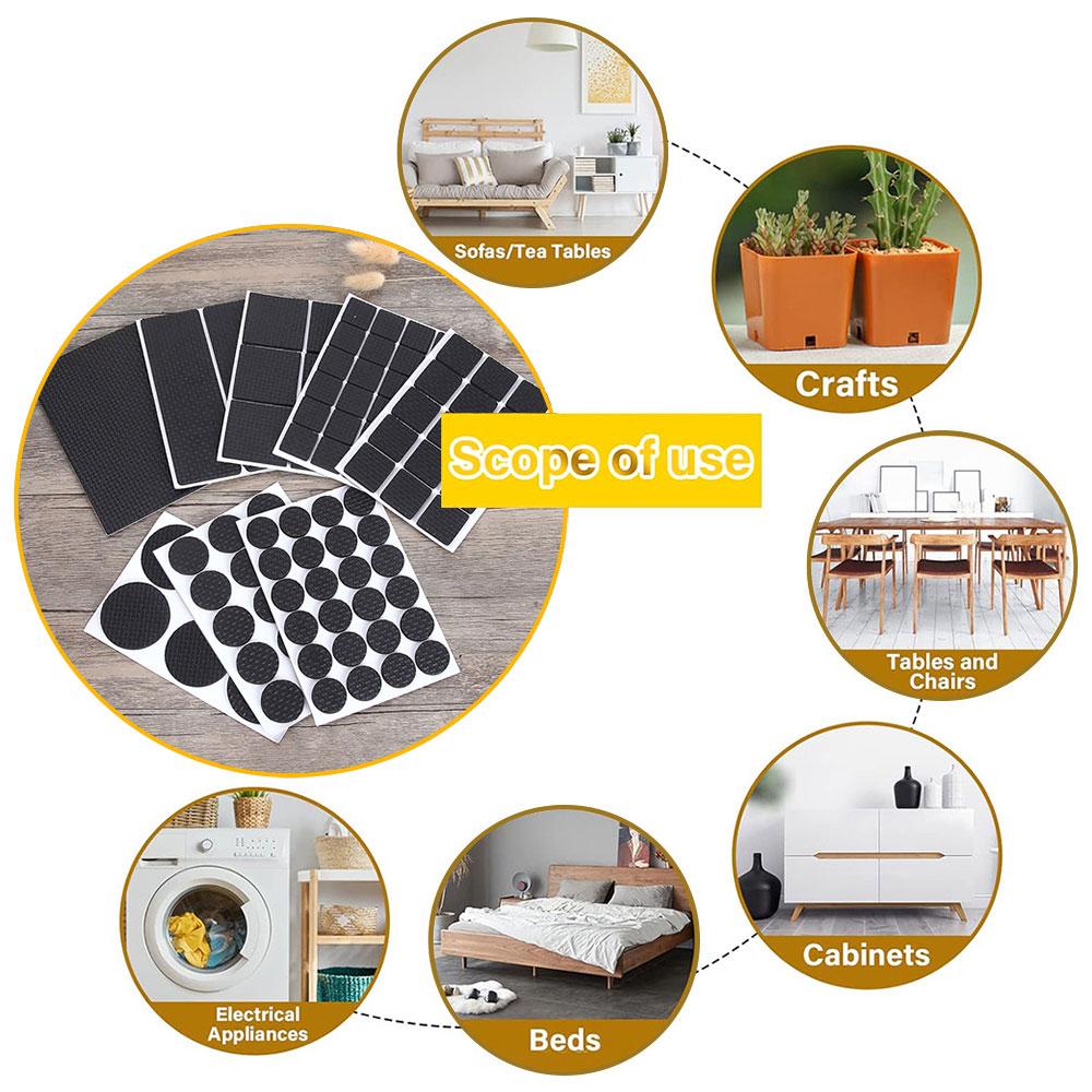 SW DIY Furniture Leg Feet Protector Pad Self Adhesive Table Chair Leg Pads Mute Mat Anti-slip Scratch Shock-absorbing Pad Bumper
