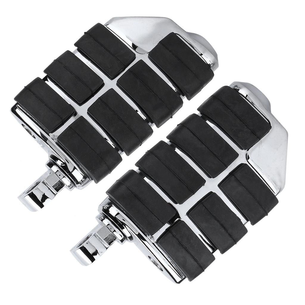 Motorcycle Footpegs Footrest CNC Aluminum Alloy Rubber Universal Replacement For KawasakiChrome
