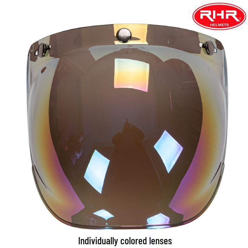 

Ретро трехкнопочный мотоциклетный шлем Bubble Shield Iridescent Lens Only