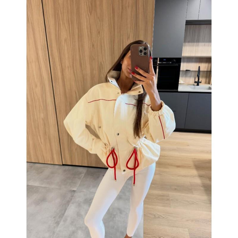 Womens French Retro Stand Collar Windproof Short Trench Coat Small Size Slim Fit Workwear Style