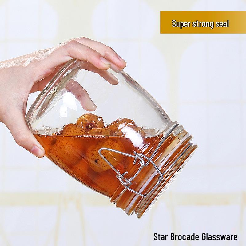 Stainless Steel Lid Glass Storage Jar for Tea, Food, Jam, and Honey