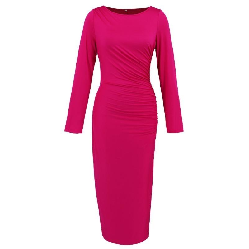 Women's Elegant Pleated Slim Dress Sexy Hip Dress