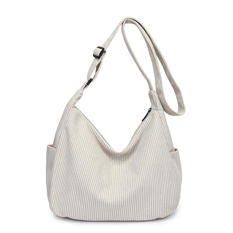 Borsa Hobo in Velluto a Coste con Silhouette Morbida e Cadente Tasche Laterali Ideale per l'Uso Quotidiano Casual da Donna