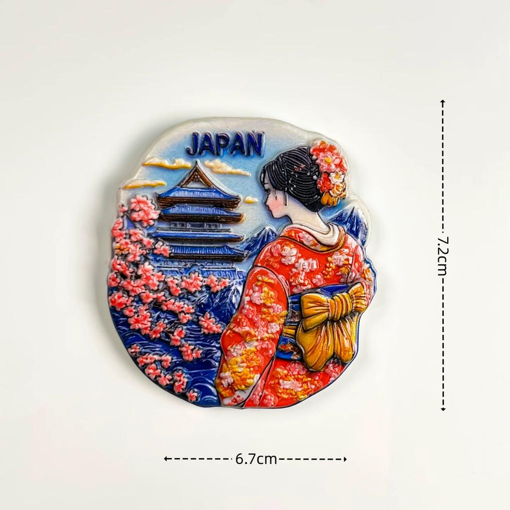 Japan Tokyo Tower Mount Fuji Hokkaido Resin Fridge Magnet Stickers Travel Souvenir Gift Landscape Refrigerator Magnet Home Kitchen Decor