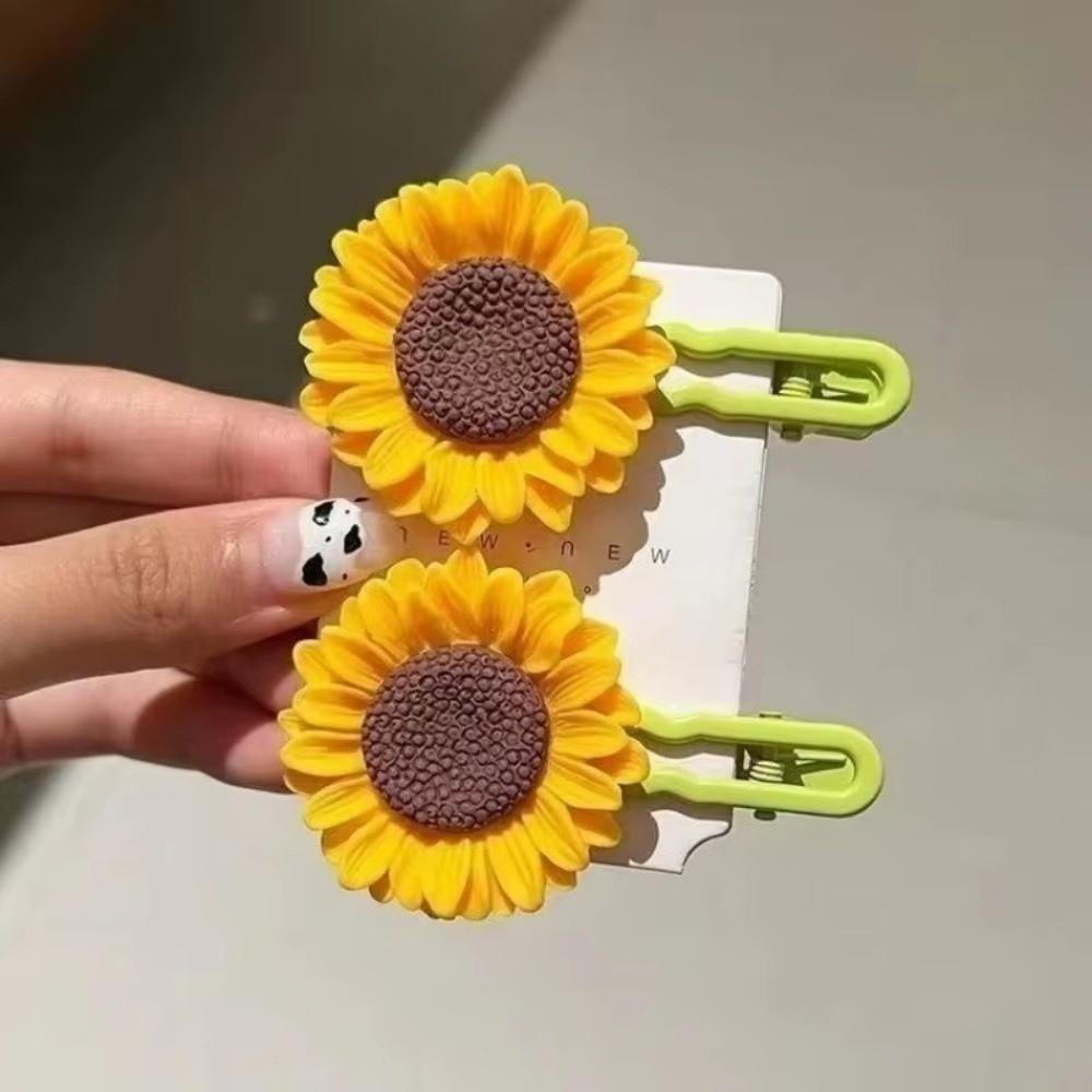 Fashion Sunflower Flower Hair Clips Sweet Headdress Hairpins Bangs Clip for Women Girls
