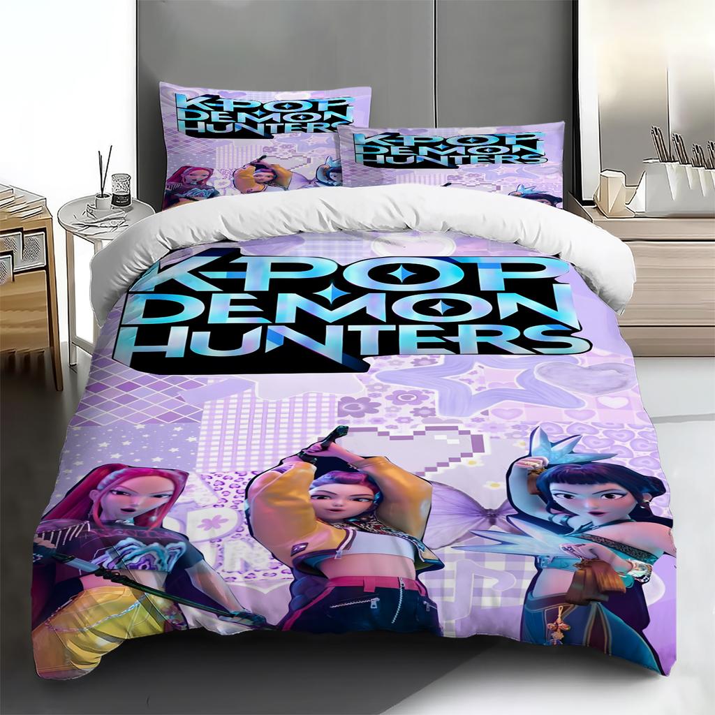 Duvet Cover Printed With Christmas Decoration Super Soft Brushed Microfiber Double Bed Comfortable Set With Zipper Closure And 2 Pillowcases