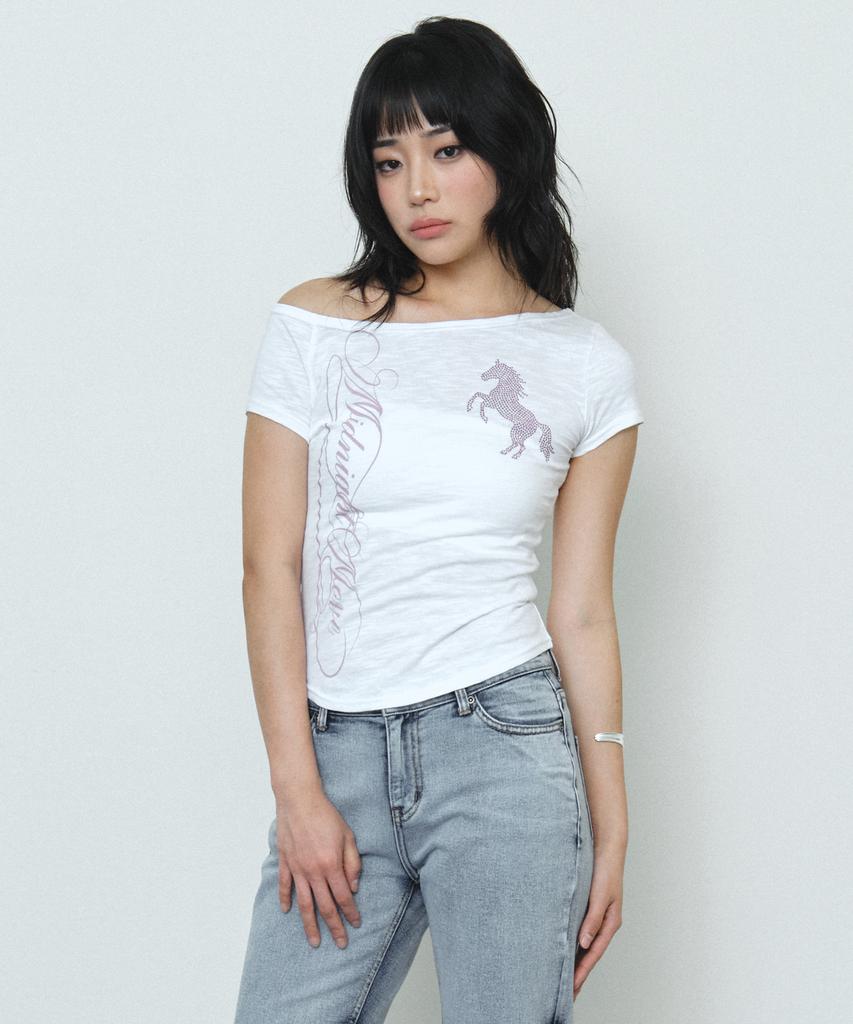MIDNIGHT MOVE Cb Horse T (White)