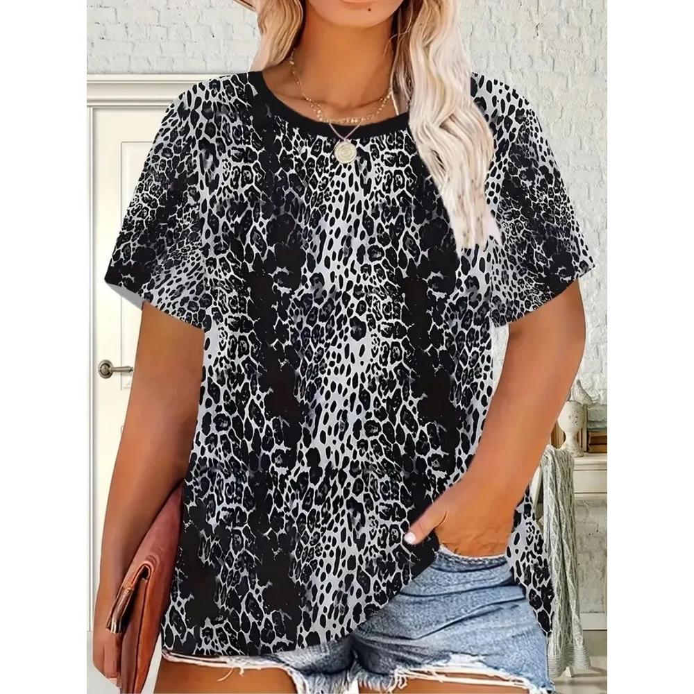 Fashion Women's Striped Printed Top Casual Loose Short Sleeves Comfortable Breathable T-Shirts Women’s