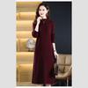 Solid-color Mid-length Knitted Sweater Dress for Women Half Turtleneck Loose Long-sleeved Knitted Sweater Dress for Autumn and Winter