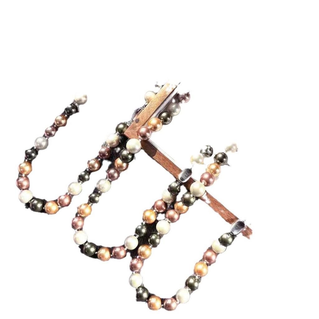 Grote Korrelige 12mm Maillard Vintage Kunstmatige Kristal Parel Ketting Sleutelbeen Ketting