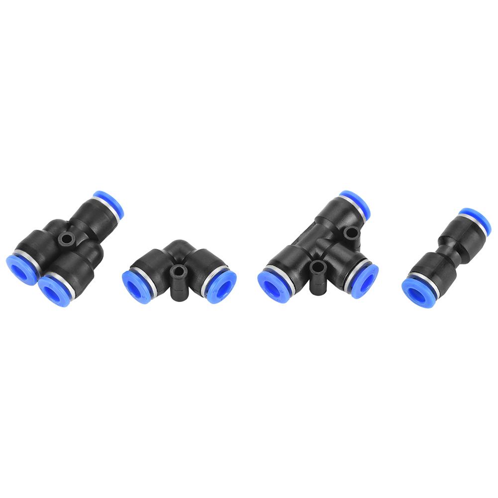 40Pcs 6mm Air Hose Pneumatic Push Connector Air Push Quick Fittings 4 Shape