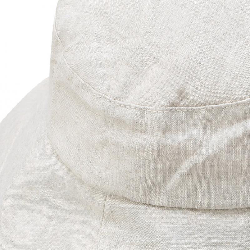 DakS Women S Beige Check contraSt Linen Floppy Hat Dbhe4e121i2