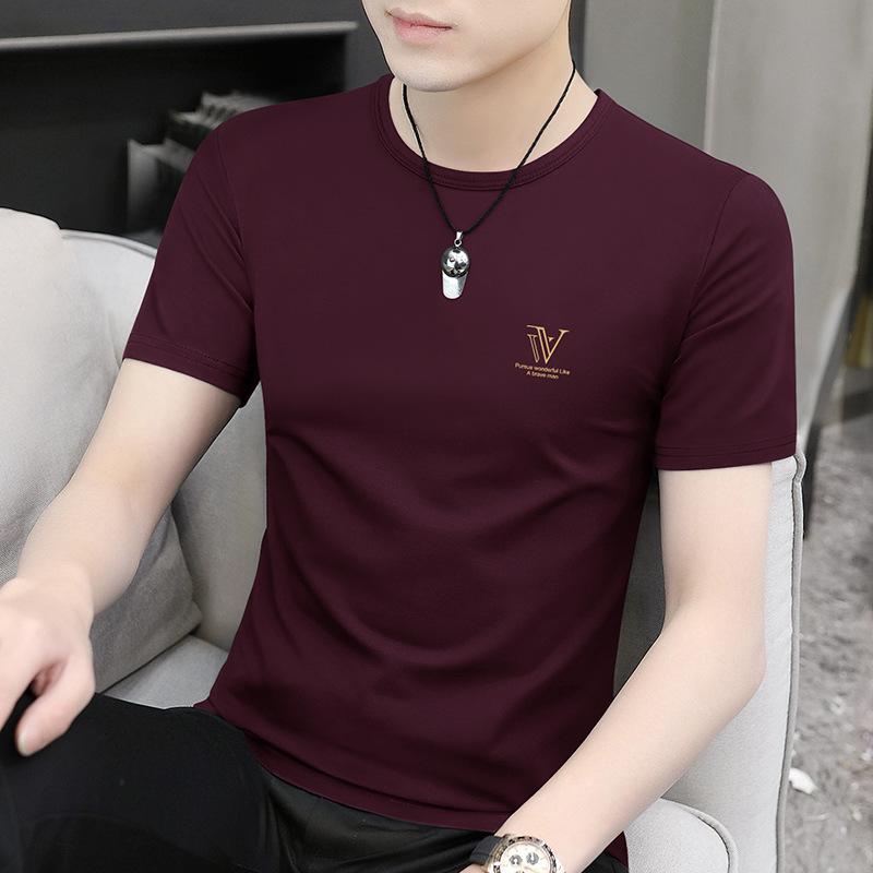 High-End Men'S Short-Sleeve T-Shirt For Summer Casual Business Style Ice Silk Cool-Touch Quick-Dry Half-Sleeve Top