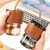 Creative Bamboo Glass Straw Cup - Summer Design, Portable Coffee Mug, Perfect Gift or Souvenir