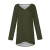 Women's Fashion Casual T-shirt Color Long Sleeve V-neck Medium Long Top