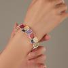 Irregular Geometry Square Bracelet Ethnic Style Retro Hand Ring Elastic Women's Bangle  Decoration