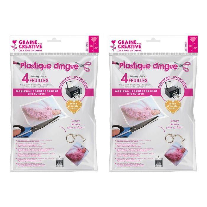 8 feuilles de plastique dingue imprimable A4 - Transparent