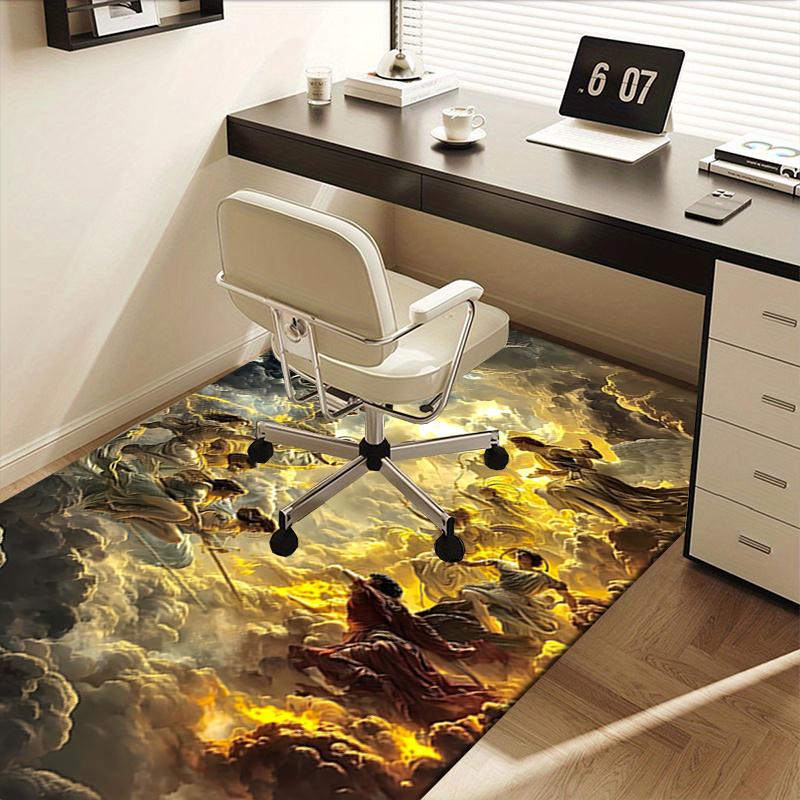 Elegant Angelic Cloud Chair Mat Office Carpet for Home Decor, Sofa Rug Gift, Suitable for Bedroom, Living Room, Various Rooms