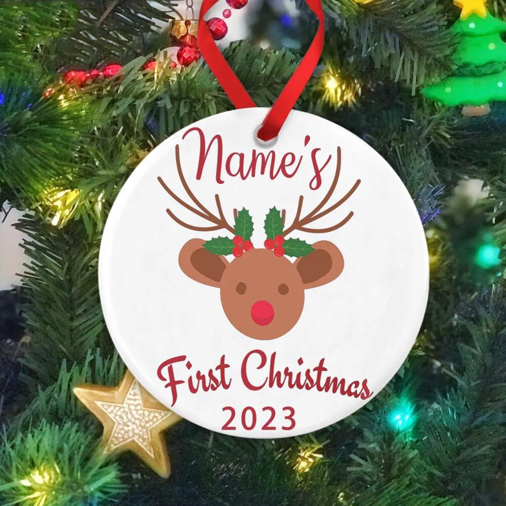 Custom Name Baby Ornament Personalized Infant Keepsake Gift Xmas Party Decrto Decoration Photo Prop Baby Photography Accessories