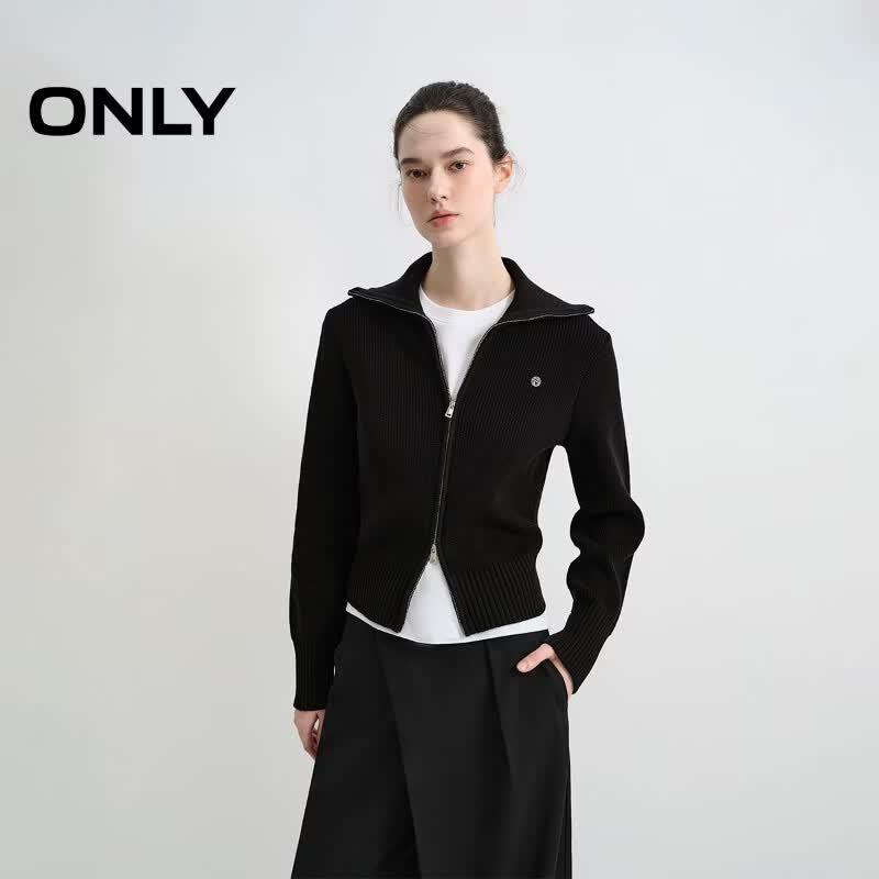 ONLY Women s Double-Zip Knit Cardigan XL