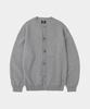 LETTERCOMO [Free Scarf] Essential Plain Round Knit Cardigan Gray