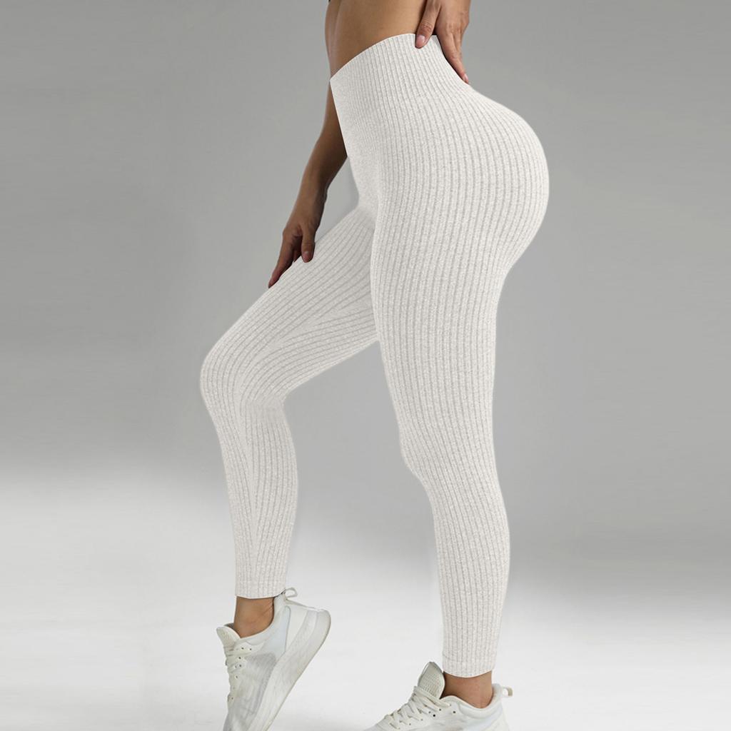 Damen Freizeitmode Hose Hohe Taille Neun-Minuten-Hose Einfarbig Slim Stretch Jogginghose