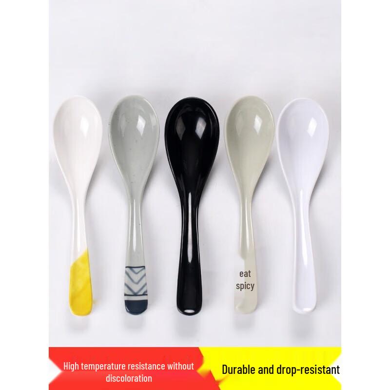 MOLUONA A5 Melamine Long-Handled Soup Spoons, 40-Pack